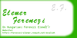 elemer ferenczi business card